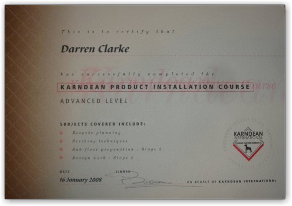 Kardean Certificate.